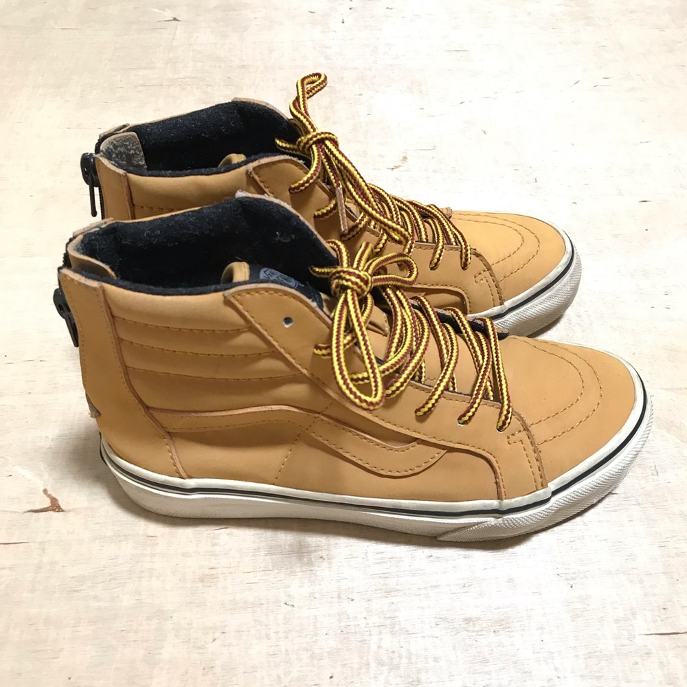Vans Sk8 Hi Kids Tan High Top Sneakers Off The Wall Size 3